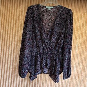 Michael Kors Paisley V-Neck Blouse